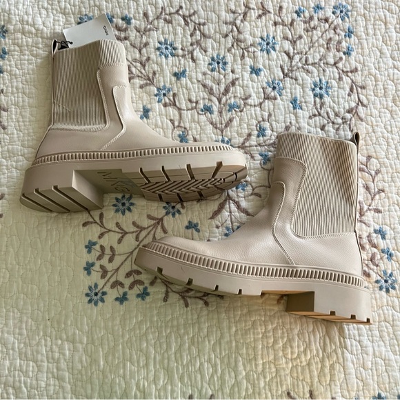 Mango Shoes - Mango Cream Ankle Boots with Chunky Sole NWT